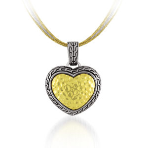 Two Tone Sterling Silver Heart Seduction Pendant