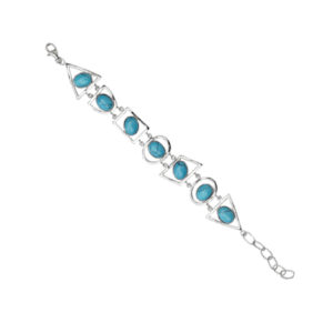 Turquoise Stone Sterling Silver "Integrity" Bracelet
