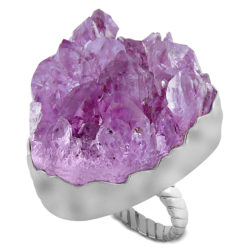 Sterling Silver Exotic Amethyst Geode “Meditation” Ring