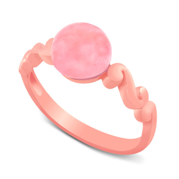 Sterling Silver Rose Quartz “Secret” Ring – Rose Gold Plated