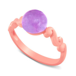 Sterling Silver Natural Amethyst "Calm" Ring - Rose Gold Plated