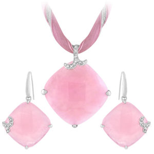 Sterling Silver Rose Quartz "Victory of Love" Set