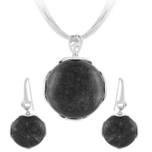 Sterling Silver Round Silver Obsidian "Mental Clarity" Set