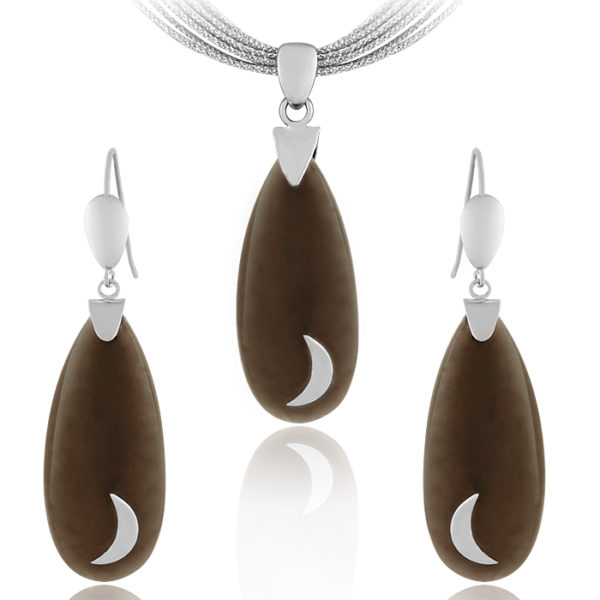 Sterling Silver Smokey Qtz "Serenity" Set