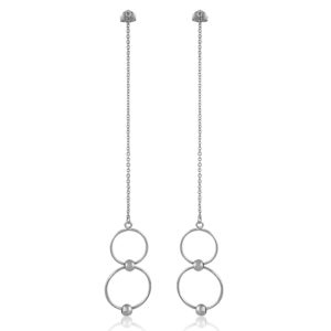Long Dangling Sterling Silver "Infinite" Earrings