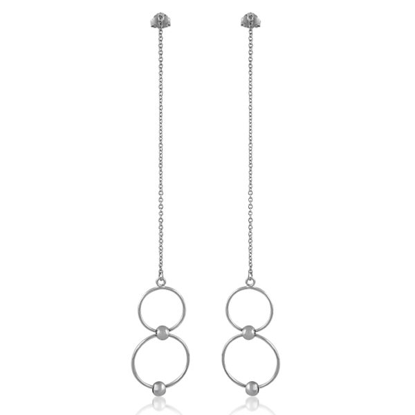 Long Dangling Sterling Silver "Infinite" Earrings