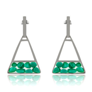 Sterling Silver Triangular Turquoise "Wisdom" Earrings