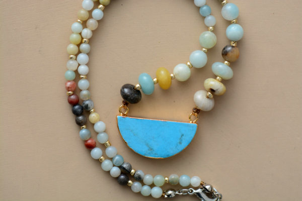 Handmade Amazonite "Basket of Dreams" Necklace - Image 3