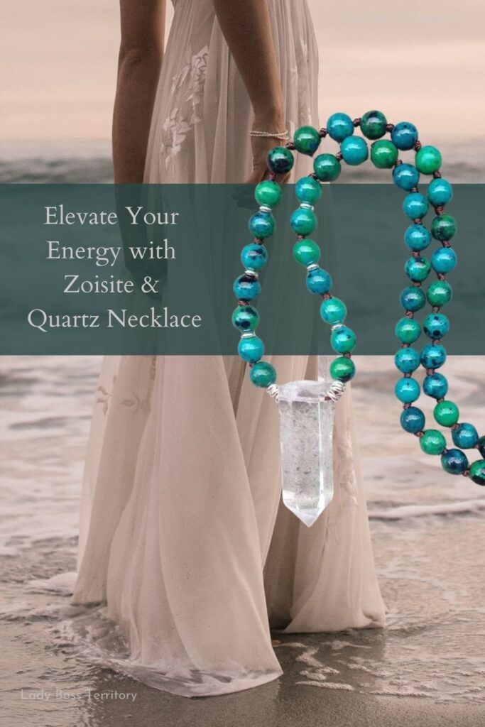 Handcrafted Zoisite and Clear Quartz Necklace