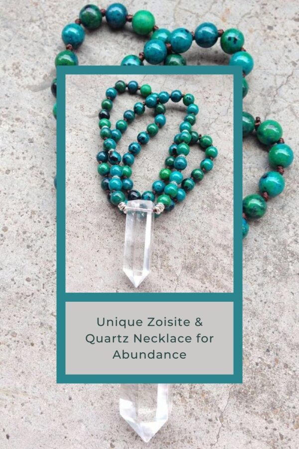 Zoisite and Clear Quartz Necklace for Abundance