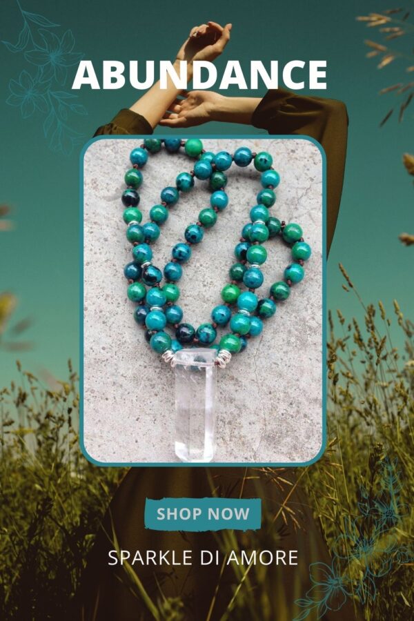 Zoisite and Clear Quartz Necklace for Positive Energy