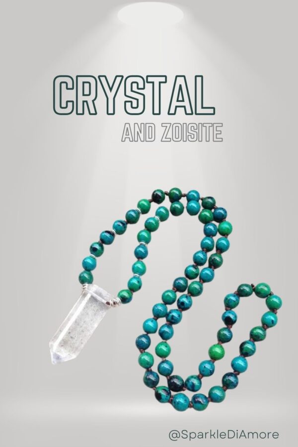 Handmade Zoisite and Clear Quartz Necklace