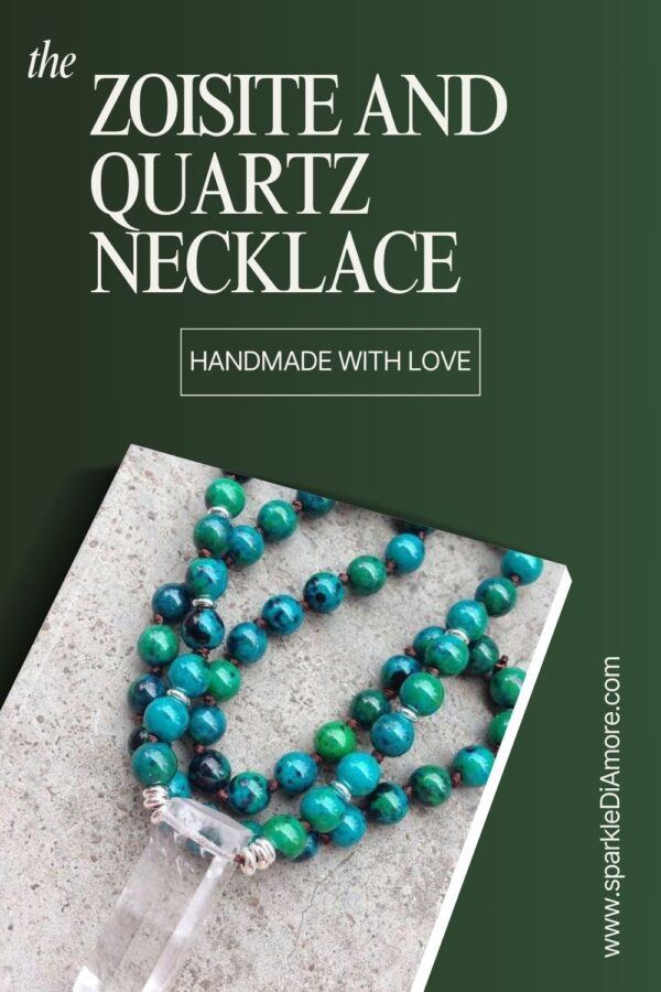 Handcrafted Zoisite and Quartz Necklace