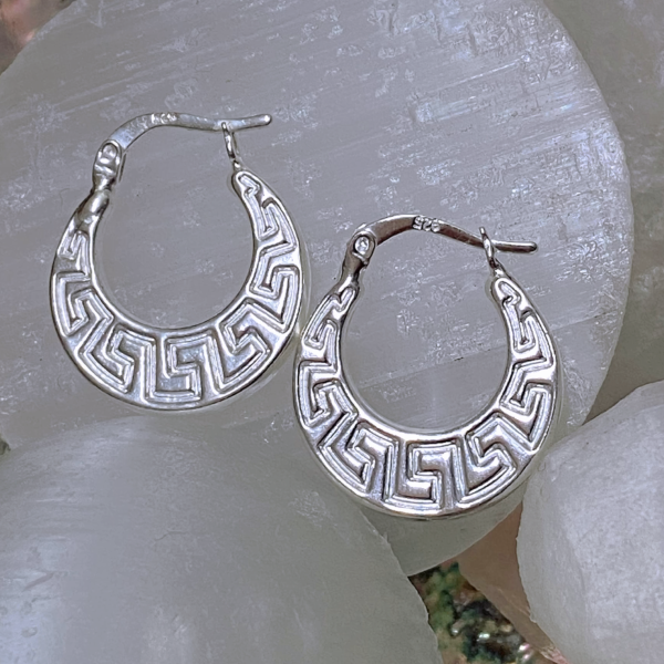 925 Sterling Silver Greek Style Earrings - Image 4