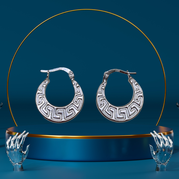 925 Sterling Silver Greek Style Earrings - Image 5