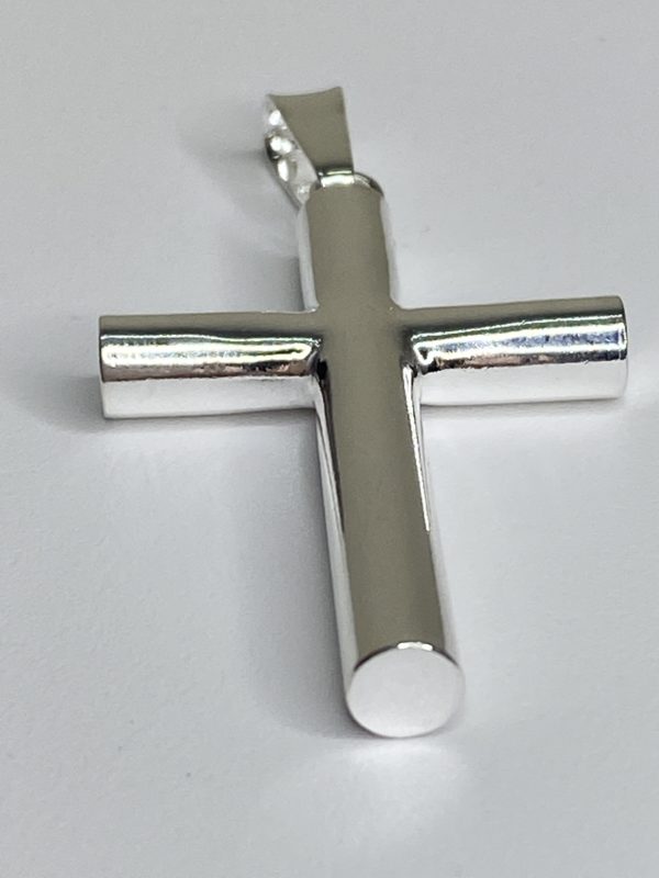 Sterling Silver Tubular Cross Pendant - Image 2