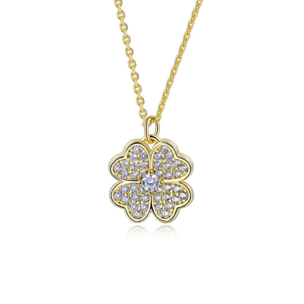 Sterling Silver Good Luck Clover Necklace - Image 2
