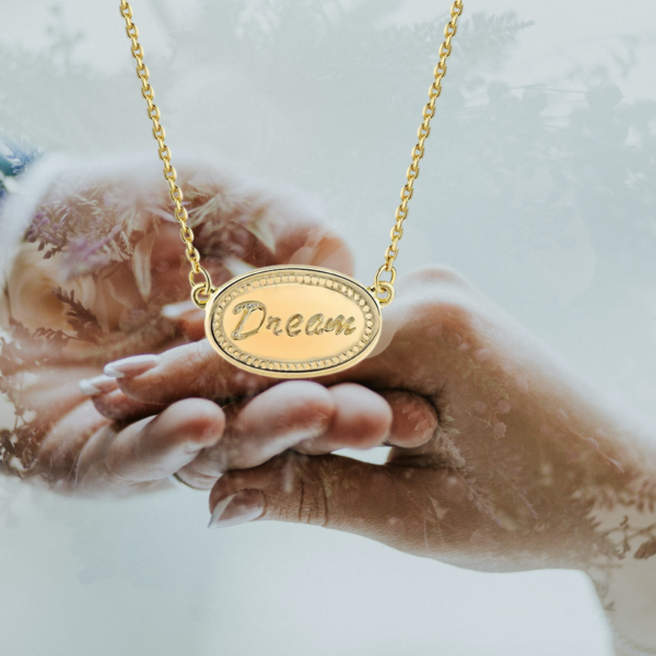 Sterling Silver "Dream" Necklace, 14k Gold Plated - Image 3