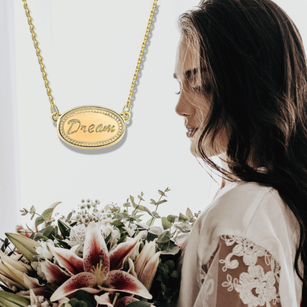 Sterling Silver "Dream" Necklace, 14k Gold Plated - Image 8
