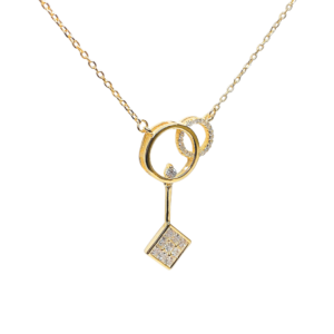 Sterling Silver Goddess Necklace, 14K Gold Plated