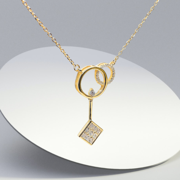 Sterling Silver Goddess Necklace, 14K Gold Plated - Image 3