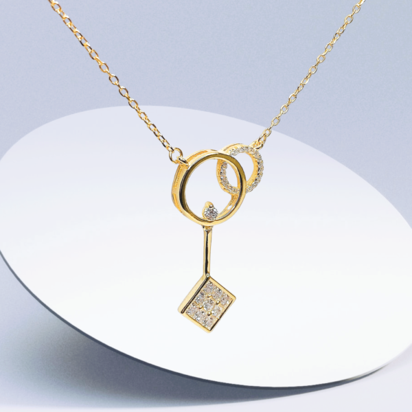 Sterling Silver Goddess Necklace, 14K Gold Plated - Image 4