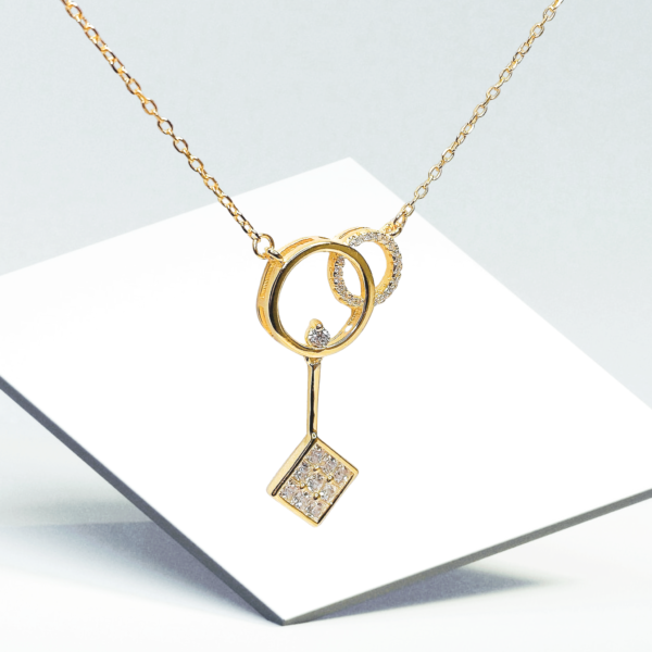 Sterling Silver Goddess Necklace, 14K Gold Plated - Image 6