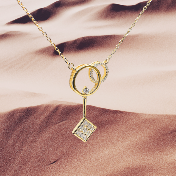 Sterling Silver Goddess Necklace, 14K Gold Plated - Image 7