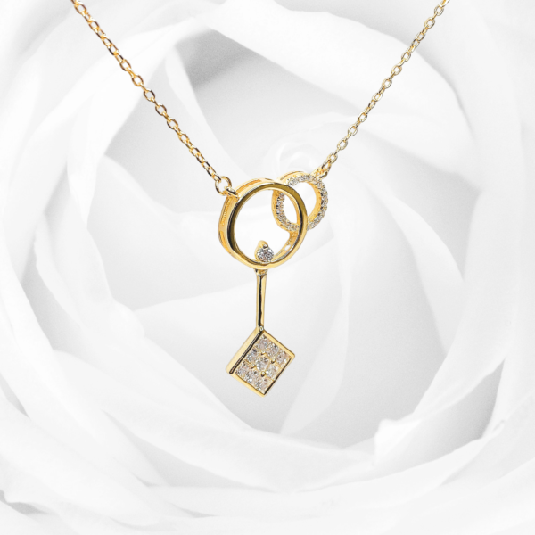 Sterling Silver Goddess Necklace, 14K Gold Plated - Image 10