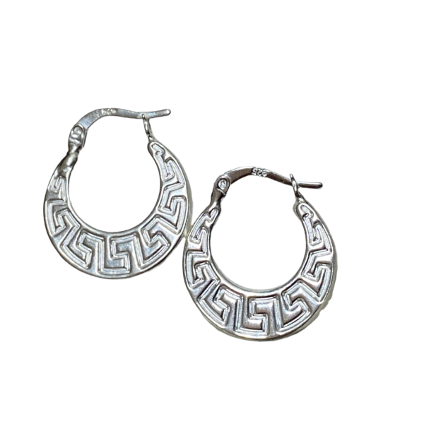 925 Sterling Silver Greek Style Earrings - Image 2