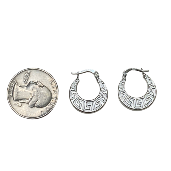 925 Sterling Silver Greek Style Earrings - Image 3