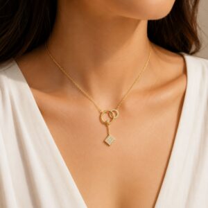 Goddess Circle Pendant Necklace | 14K Gold Plated Sterling Silver