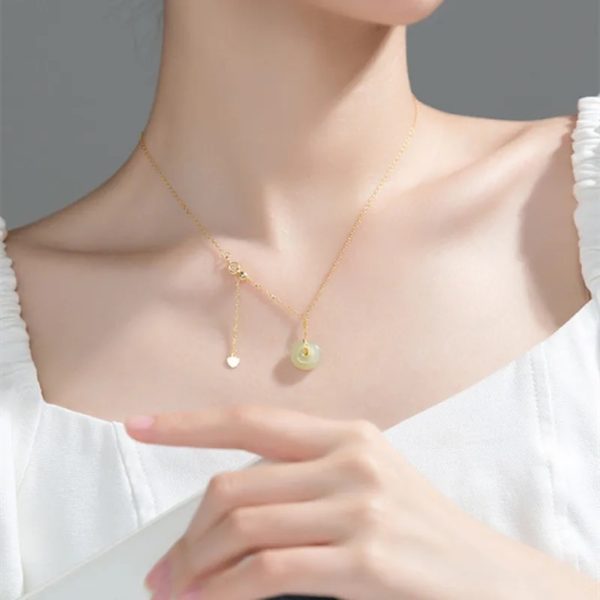 Green Jade 14k Gold Sterling Silver Minimalist Necklace - Gratitude Necklace - Image 8