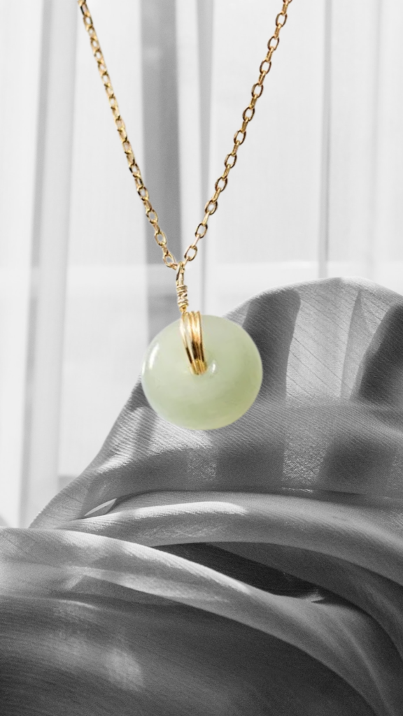 Jade Gourd Necklace • 14K Gold Chain • Abundance