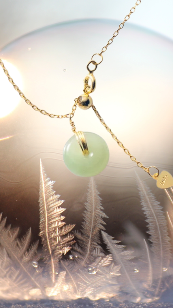Green Jade 14k Gold Sterling Silver Minimalist Necklace - Gratitude Necklace - Image 7