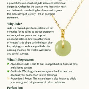 Green Jade Necklace in 14K Gold Vermeil Sterling Silver | Minimalist Jade Pendant for Gratitude, Abundance & Everyday Elegance