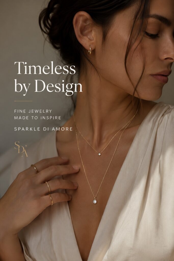 Woman wearing minimalist jewelry for women featuring delicate layered gold necklaces and timeless everyday elegance.