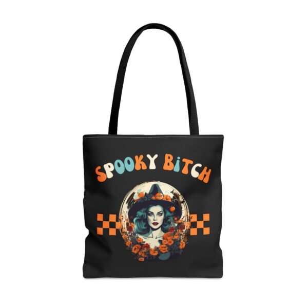 Spooky Bitch season Tote Bag Spooky Witch Halloween trick or treat teen party Reusable grocery bag  gift best friend  halloween girl black
