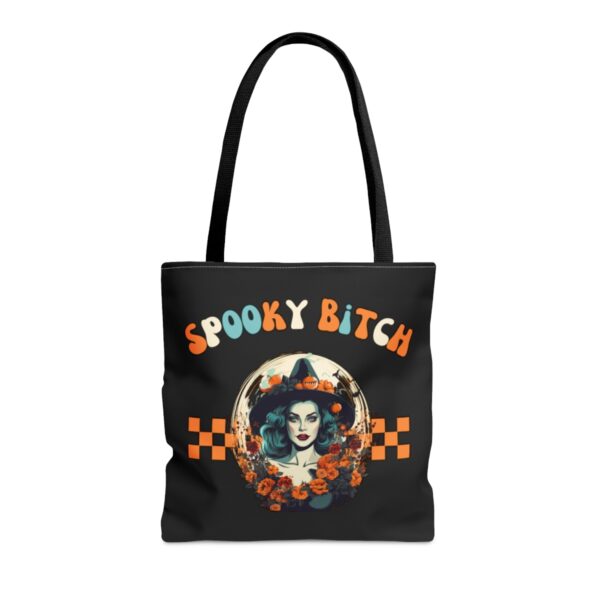 Spooky Bitch season Tote Bag Spooky Witch Halloween trick or treat teen party Reusable grocery bag  gift best friend  halloween girl black - Image 9