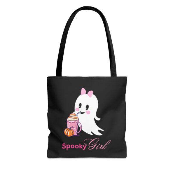 Spooky Girl tote bag, Halloween Trick or treat bag, Reusable Shopping Bag - Image 5