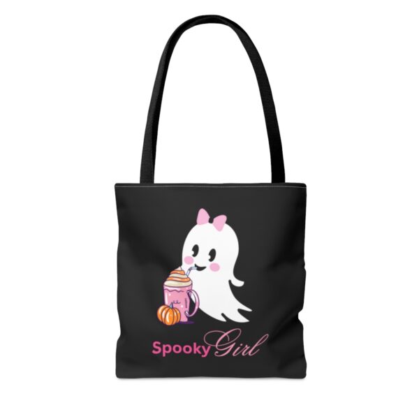 Spooky Girl tote bag, Halloween Trick or treat bag, Reusable Shopping Bag - Image 6