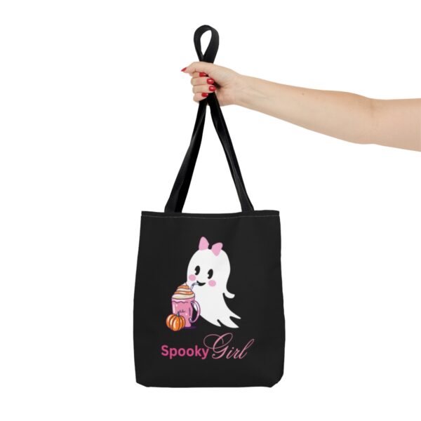 Spooky Girl tote bag, Halloween Trick or treat bag, Reusable Shopping Bag - Image 7