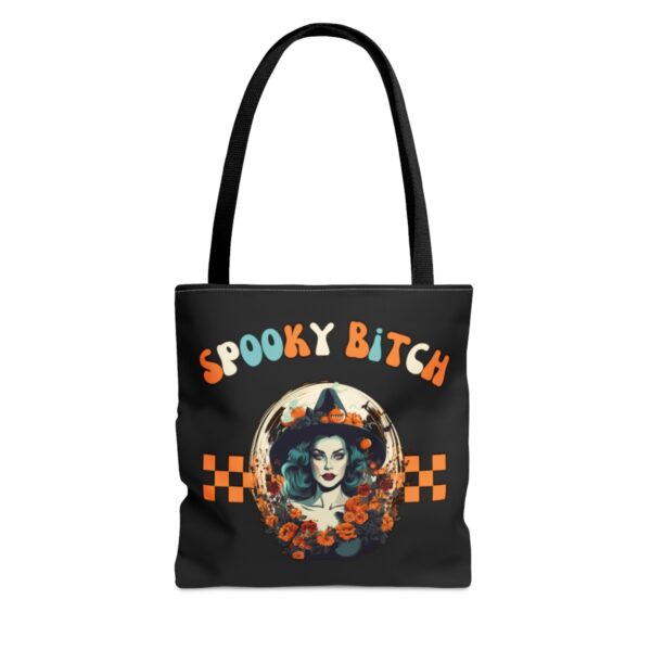 Spooky Bitch season Tote Bag Spooky Witch Halloween trick or treat teen party Reusable grocery bag  gift best friend  halloween girl black - Image 5