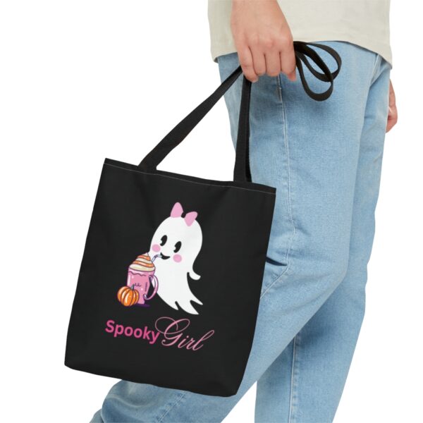 Spooky Girl tote bag, Halloween Trick or treat bag, Reusable Shopping Bag - Image 8