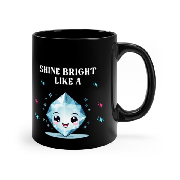 Adorable diamond-themed black ceramic mug