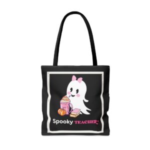 Reading teacher bag halloween teacher gift Spooky tote bag Spooky teacher Spooky season tote bag reusable shopping bag trick or treat party