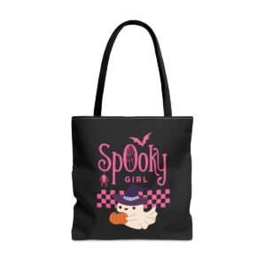 Spooky tote bag, Spooky Season tote bag, Spooky kids halloween ghost tote bag, spooky girl, reusable shopping bag, trick or treat bag, party