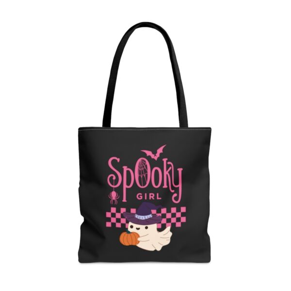Spooky tote bag, Spooky Season tote bag, Spooky kids halloween ghost tote bag, spooky girl, reusable shopping bag, trick or treat bag, party - Image 2