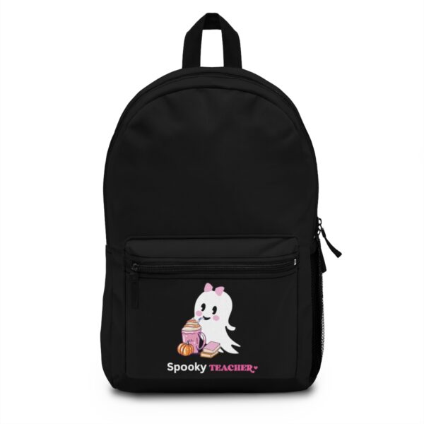 Teacher backpack, spooky teacher ghost, teacher friend gift,  reading teacher bag, halloween teacher gift, cute backpack, fashion backpack