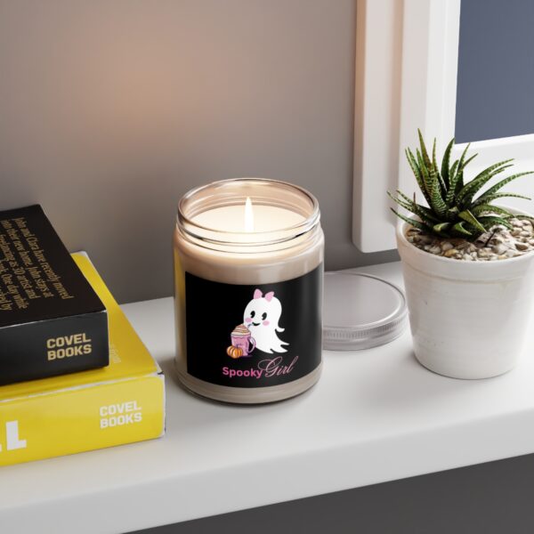 USA-made Halloween candle with a cute ghost motif.